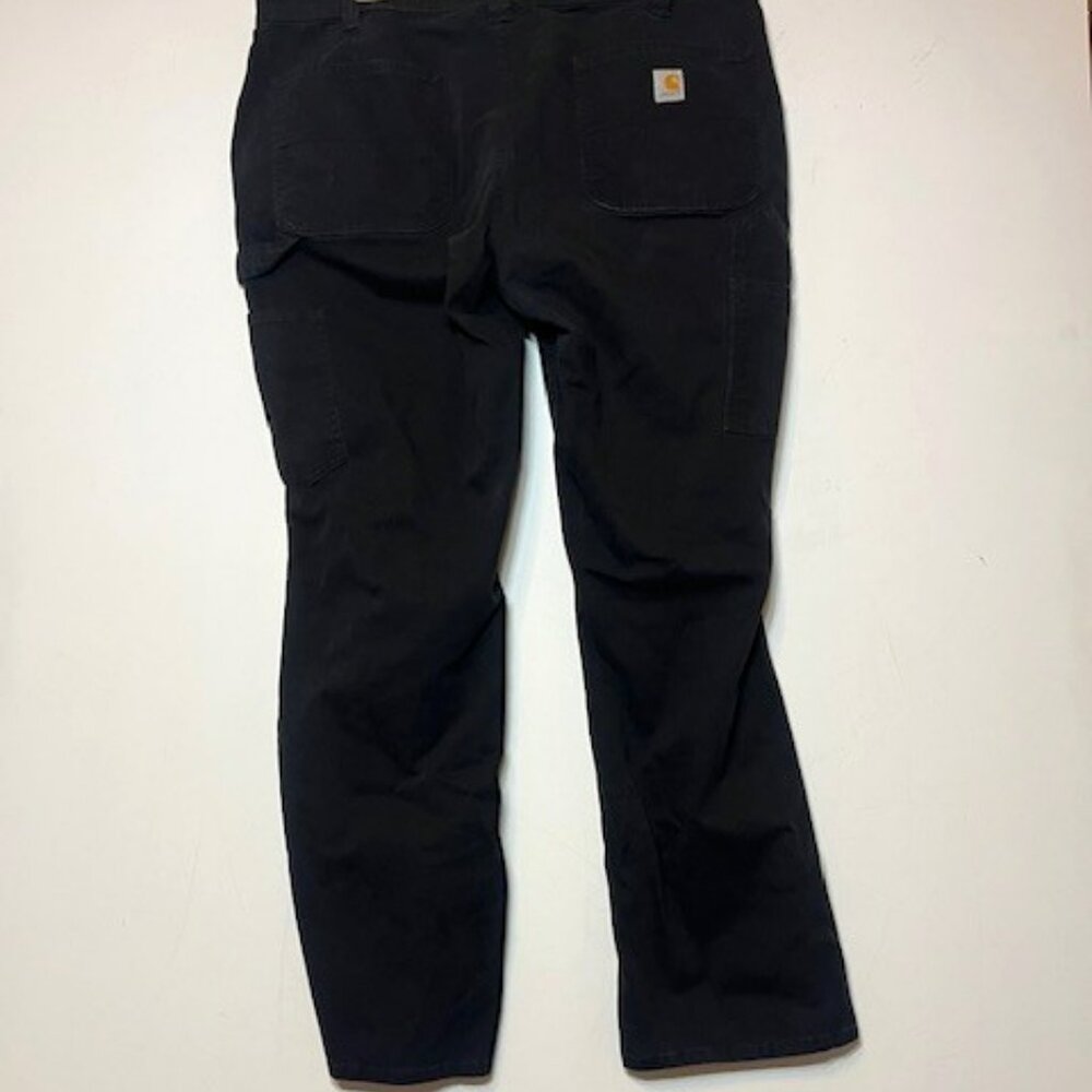 Carhartt Pants Women 14 Large Black Loose Fit Work Carpenter Logo Pockets Flex
